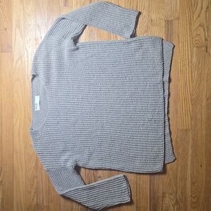 Evam Eva Made in Japan greige 100% silk Aze open knit pullover sweater, sz 2/M